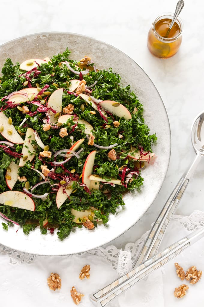 Apple Walnut Kale Salad