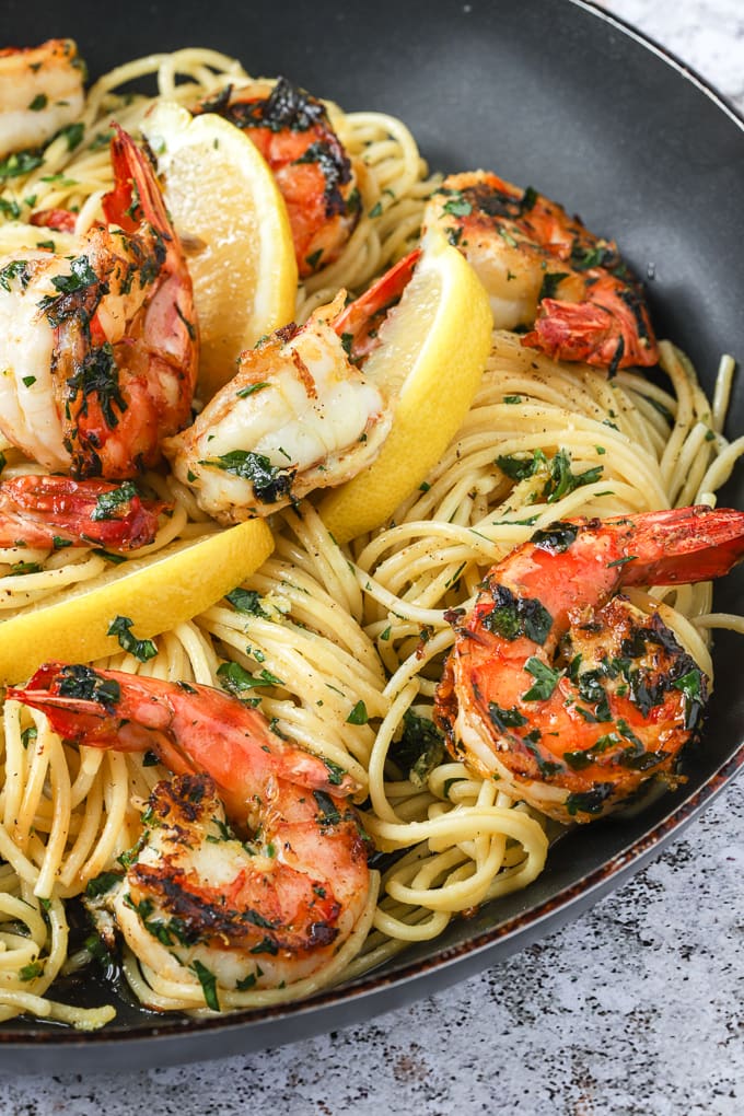 Lemon Spaghetti with Shrimp - Marisa's Italian Kitchen