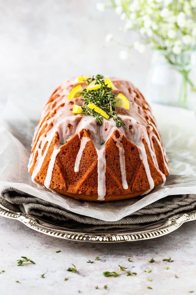 Olive Oil Thyme Mini Bundt Cakes