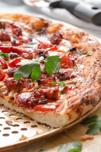 Pizza with Sausage and Sweet Peppers.