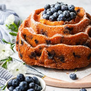 Italian Orange Cake with Blueberries.