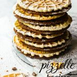 Anise and chocolate flavoured Italian pizzelle cookies.