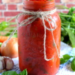 Easy Marinara Sauce stored in a mason jar.