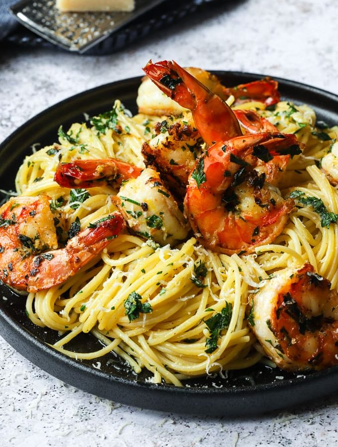 Lemon Spaghetti With Shrimp.