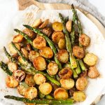 Parmesan Crusted Potatoes with Asparagus