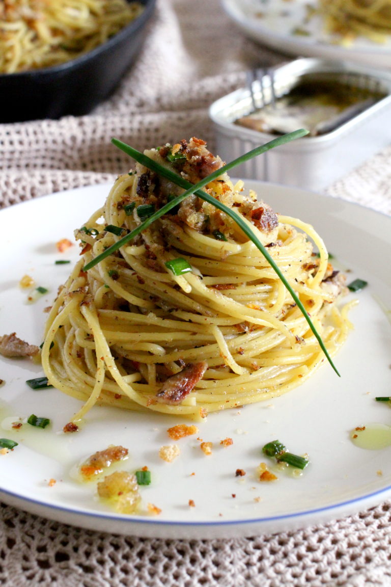 Sardine Spaghetti with Chives Marisa's Italian Kitchen