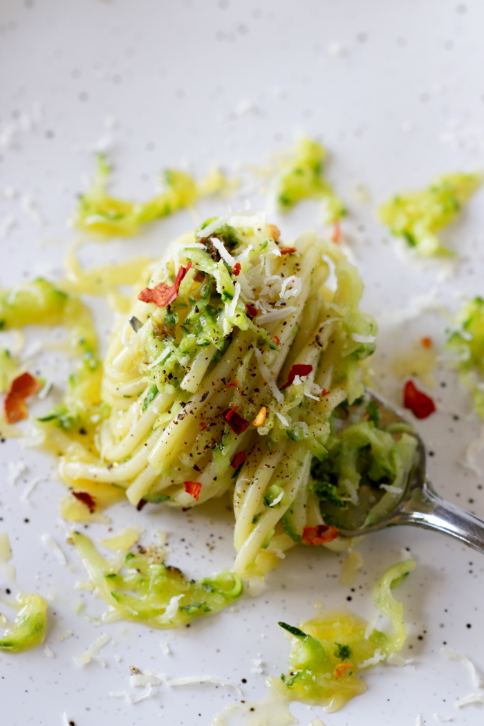 Easy Zucchini Glazed Spaghetti - Marisa's Italian Kitchen