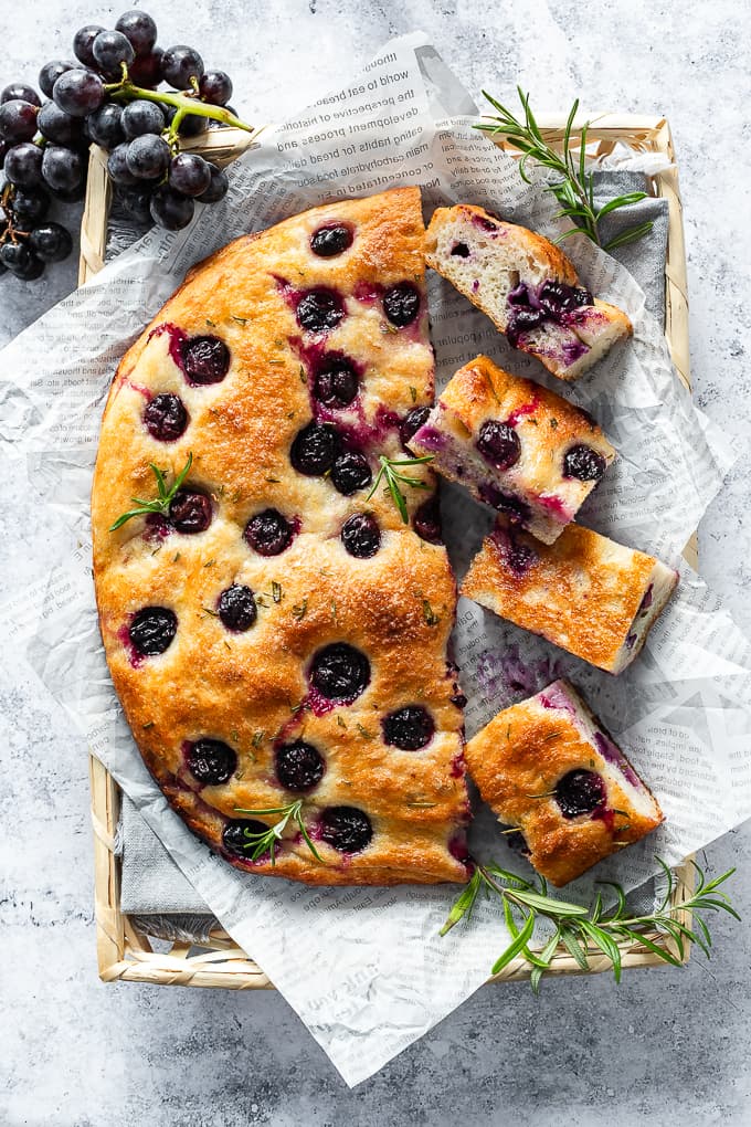 Schiacciata con l'uva, Tuscan Grape Focaccia.