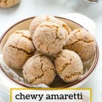 Gluten free amaretti cookies on a white plate.