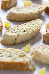 Candied Ginger Lemon and Poppy Seed Biscotti