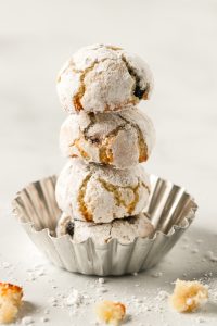 Soft blueberry amaretti cookies.